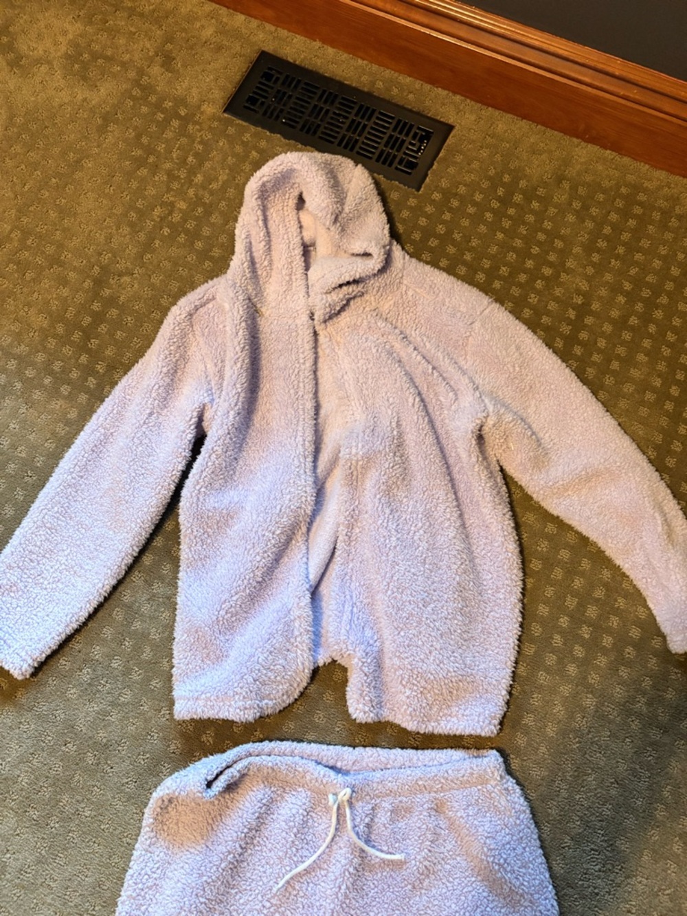 Charlotte Russe Lavender Plush Hoodie & Lounge Shorts Set